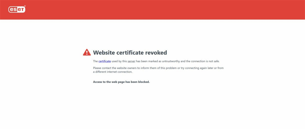 رفع فوری خطای لغو گواهی وب‌سایت در آنتی‌ویروس ESET